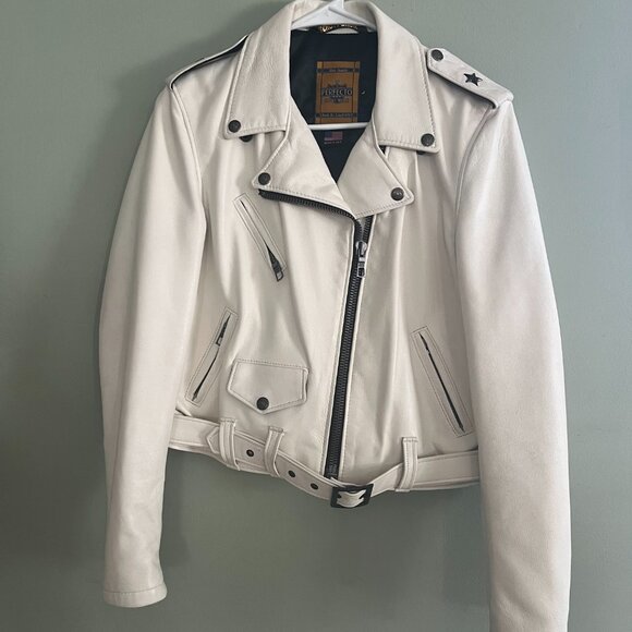 Perfecto Genuine White Leather Jacket- Worn Once! - Picture 3 of 8